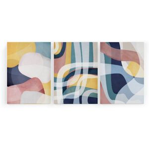 Surdic Set 3 Peintures sur toile 60x40 imprime HD Couleurs geometriques