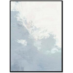 Momark Affiche avec cadre noir - coups de pinceau bleus - 50x70