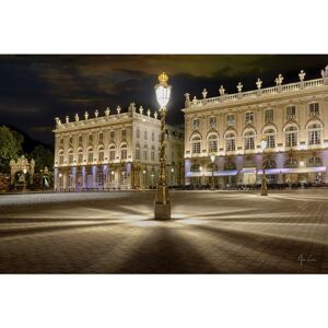 Ceanothe Tableau sur toile place Stanislas de nuit 65x97 cm