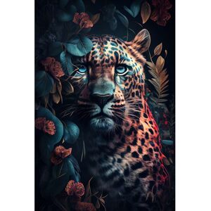 Ceanothe Tableau sur verre guepard 45x65 cm