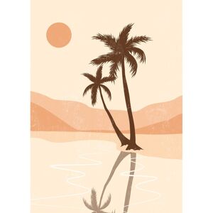 Ceanothe Tableau sur verre synthetique illustration palmiers 65x97 cm