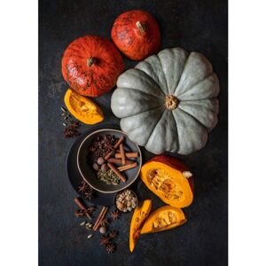 Ceanothe Tableau sur verre citrouilles 45x65 cm