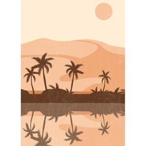 Ceanothe Tableau sur verre illustration desert 45x65 cm