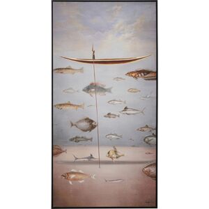 Kare Design Toile gondolier et poissons en coton gris et marron 60x120