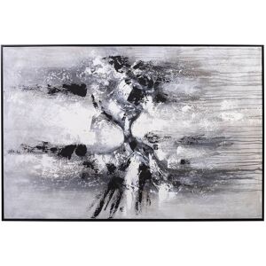 MOYCOR Tableau a l'huile en bois en nuances de gris, 150x150 cm