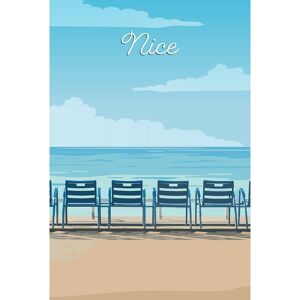 Ceanothe Tableau sur toile illustration chaises Nice 65x97 cm