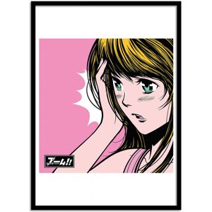 Wall Editions Affiche 50x70 cm et cadre noir - City Pop girl - Paiheme Studio