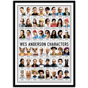 Wall Editions Affiche 50x70 cm et cadre noir - Wes Anderson Characters - Olivier Bo