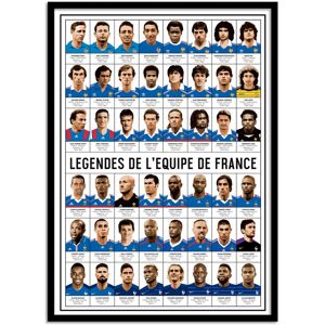 Wall Editions Affiche 50x70 cm et cadre noir - Legendes de l'equipe de France - Oli