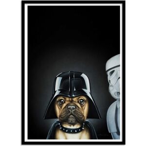 Wall Editions Affiche 50x70 cm et cadre noir - Dog Vador - Alexandre Granger