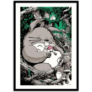 Wall Editions Affiche 50x70 cm et cadre noir - Totoro - Joshua Budich