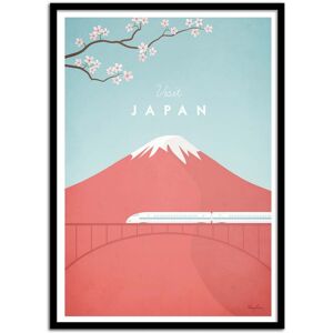 Wall Editions Affiche 50x70 cm et cadre noir - Visit Japan - Henry Rivers