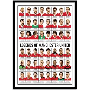 Wall Editions Affiche 50x70 cm et cadre noir - Legends of Manchester United - Olivi