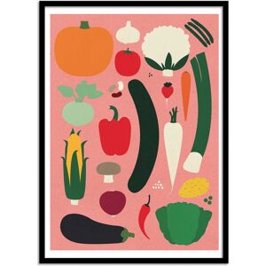 Wall Editions Affiche 50x70 cm et cadre noir - Thanksgiving old pink - Rosi Feist