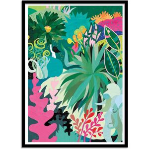 Wall Editions PLANT - Affiche d'art avec Cadre bois noir - 50 x 70 cm