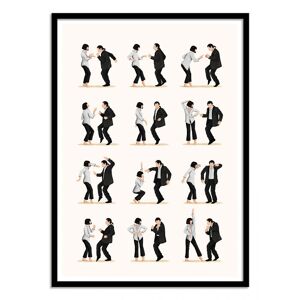 Wall Editions Affiche 50x70 cm et cadre noir - Pulp Fiction Dancing - Nour Tohme