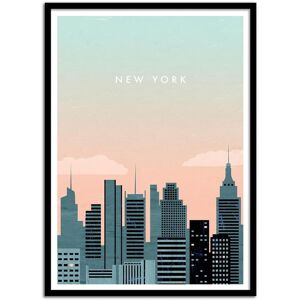 Wall Editions Affiche 50x70 cm et cadre noir - New York - Katinka Reinke