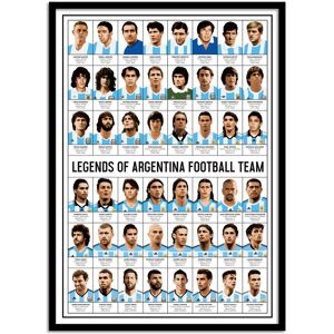 Wall Editions Affiche 50x70 cm et cadre noir - Legends of Argentina Football team -