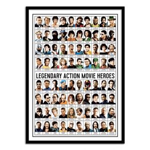 Wall Editions Affiche 50x70 cm et cadre noir - Legendary Action Movie Heroes - Oliv