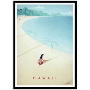 Wall Editions Affiche 50x70 cm et cadre noir - Visit Hawaii - Henry Rivers