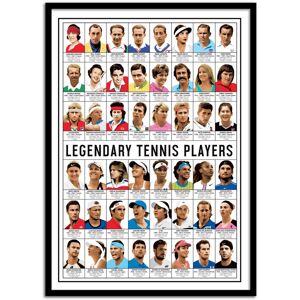 Wall Editions Affiche 50x70 cm et cadre noir - Legendary Tennis Players - Olivier B