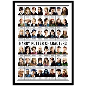 Wall Editions Affiche 50x70 cm et cadre noir - Harry Potter Characters - Olivier Bo