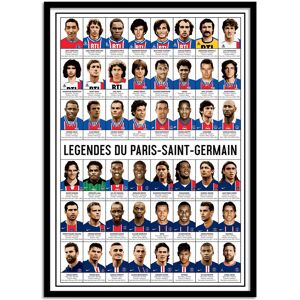 Wall Editions Affiche 50x70 cm et cadre noir - Legendes du Paris Saint-Germain - Ol