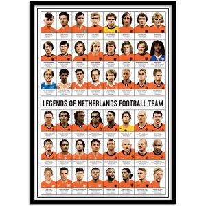 Wall Editions Affiche 50x70 cm et cadre noir - Legends of Netherlands Football team