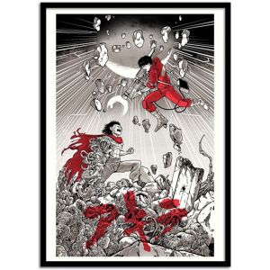 Wall Editions AKIRA - Affiche d'art avec Cadre bois noir - 50 x 70 cm