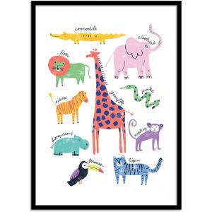 Wall Editions Affiche 50x70 cm et cadre noir - Animals - Maja Tomljanovic