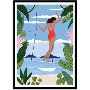 Wall Editions Affiche 50x70 cm et cadre noir - Swing - Maja Tomljanovic