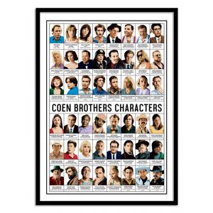 Wall Editions Affiche 50x70 cm et cadre noir - Coen brothers characters - Olivier B