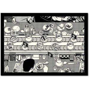 Wall Editions Affiche 50x70 cm et cadre noir - Sushi Bar - Paiheme studio