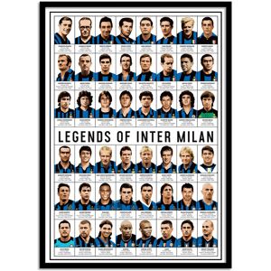 Wall Editions Affiche 50x70 cm et cadre noir - Legends of Inter Milan - Olivier Bou