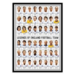 Wall Editions Affiche 50x70 cm et cadre noir - Legends of England Football team - O