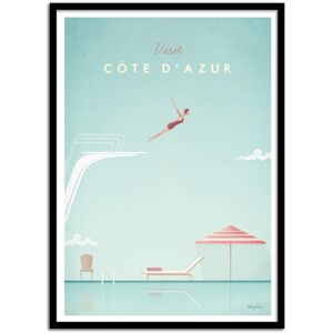 Wall Editions Affiche 50x70 cm et cadre noir - Visit Cote d