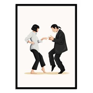 Wall Editions Affiche 50x70 cm et cadre noir - Pulp Fiction - Nour Tohme