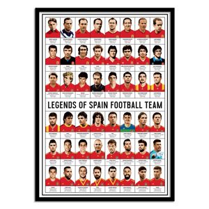 Wall Editions Affiche 50x70 cm et cadre noir - Legends of Spain Football team - Oli