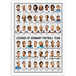 Wall Editions Affiche 50x70 cm et cadre noir - Legends of Germany Football team - O