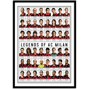 Wall Editions Affiche 50x70 cm et cadre noir - Legends of AC Milan - Olivier Bourde