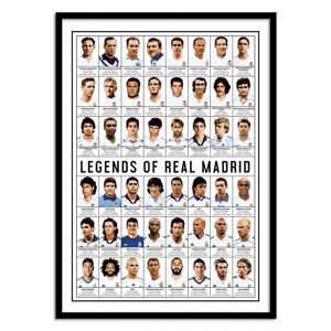 Wall Editions Affiche 50x70 cm et cadre noir - Legends of Real Madrid - Olivier Bou