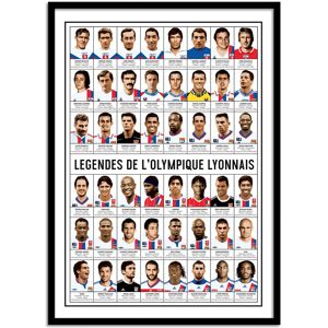 Wall Editions Affiche 50x70 cm et cadre noir - Legendes de l'Olympique Lyonnais - O