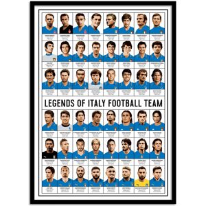 Wall Editions Affiche 50x70 cm et cadre noir - Legends of Italy Football team - Oli