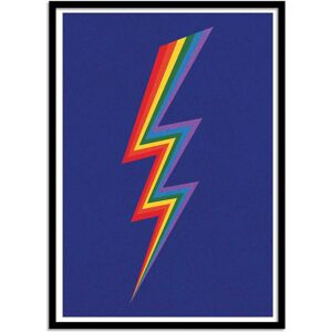 Wall Editions Affiche 50x70 cm et cadre noir - Thunder Rainbow - Rosi Feist