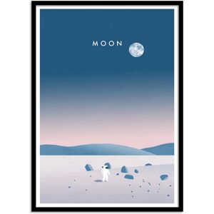 Wall Editions Affiche 50x70 cm et cadre noir - Moon - Katinka Reinke