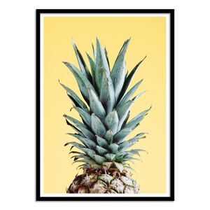Wall Editions Affiche 50x70 cm et cadre noir - Pineapple Yellow 03 - 1x Studio