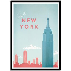 Wall Editions Affiche 50x70 cm et cadre noir - Visit New York - Henry Rivers