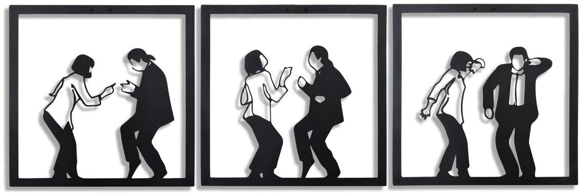 Harmonie design Déco murale la danse en métal noir 150x50 cm