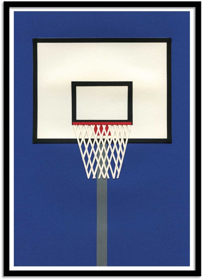 Wall Editions Affiche 50x70 cm et cadre noir - Oakland Basketball Team - Rosi Feist