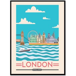 Momark Affiche avec cadre noir - Londres - 50x70